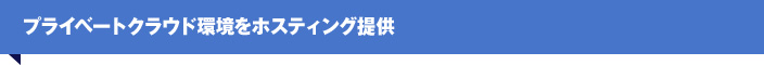 プライベートクラウド環境をホスティング提供